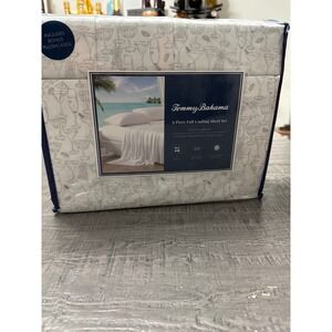 Tommy Bahama Coastal Breeze Full 6pc Cooling Sheet Set Island Time Grey Cocktail